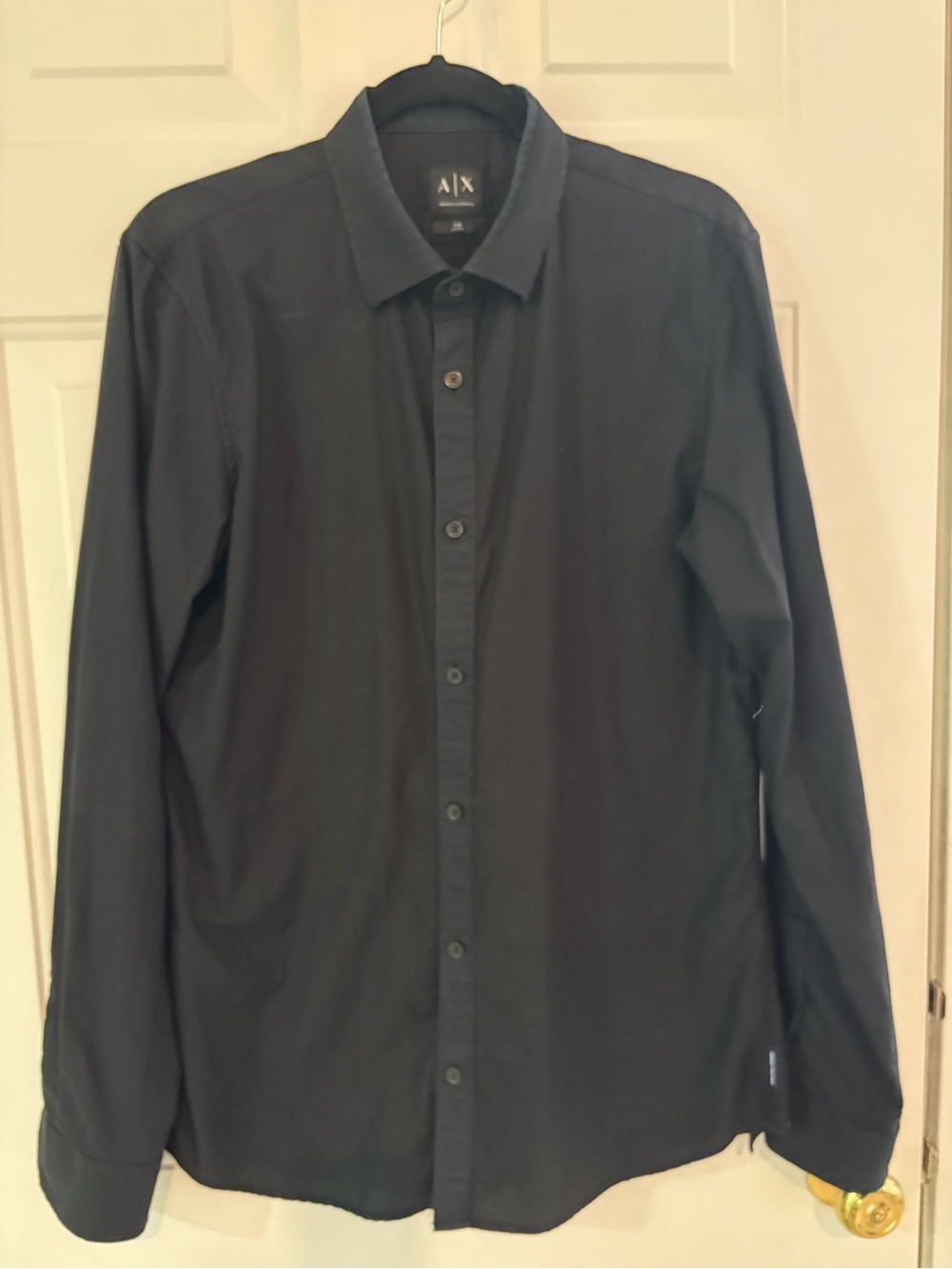 Armani Exchange Men's Black Long-Sleeve Dress Shirt